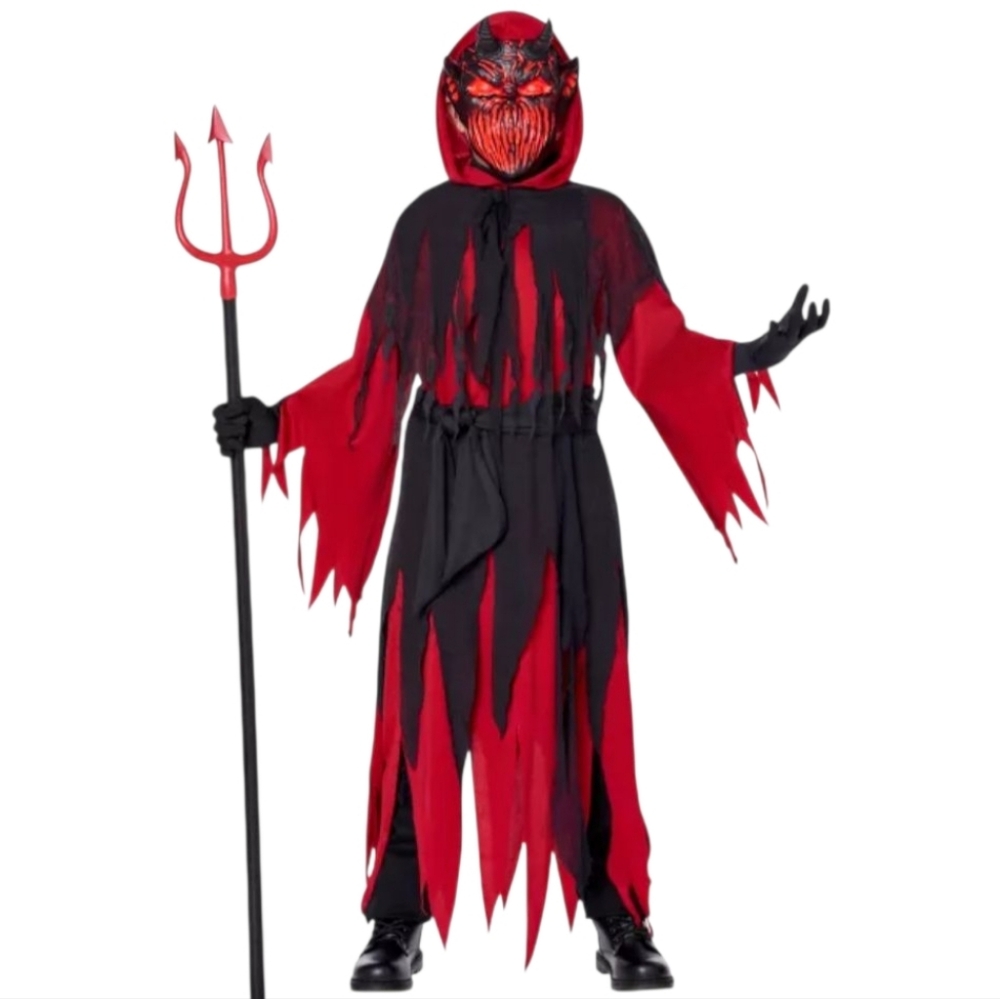 Spirit Halloween‎ Light Up Devilish Demon Costume Black & Red Size XL 14/16